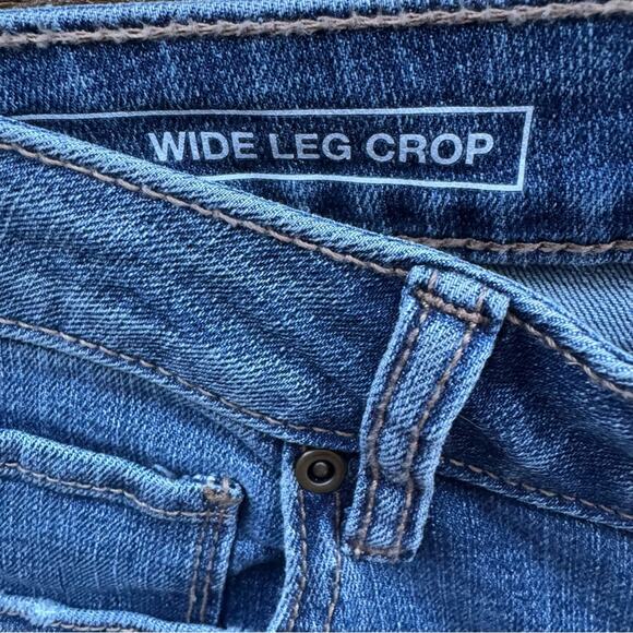 NWT New Sonoma Womens Size 12R High Rise Wide Leg Crop Denim Blue Jeans - Picture 3 of 5